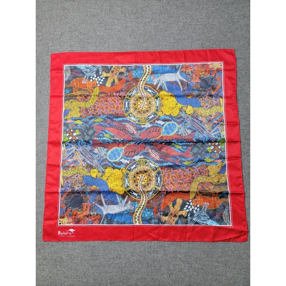 Bulurru Designs Unisex Square Scarf Aboriginal Art Animal Motif Australia